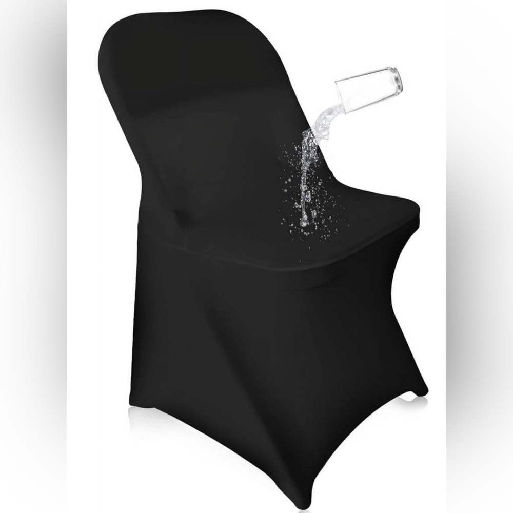EMART Folding Black Chair Covers 20 Pcs, Polyester Spandex Universal Standard
